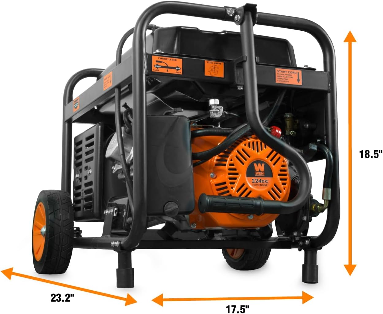 WEN 4,750-Watt 120V/240V Dual Fuel Portable Generator with Wheel Kit and Electric Start (DF475T)