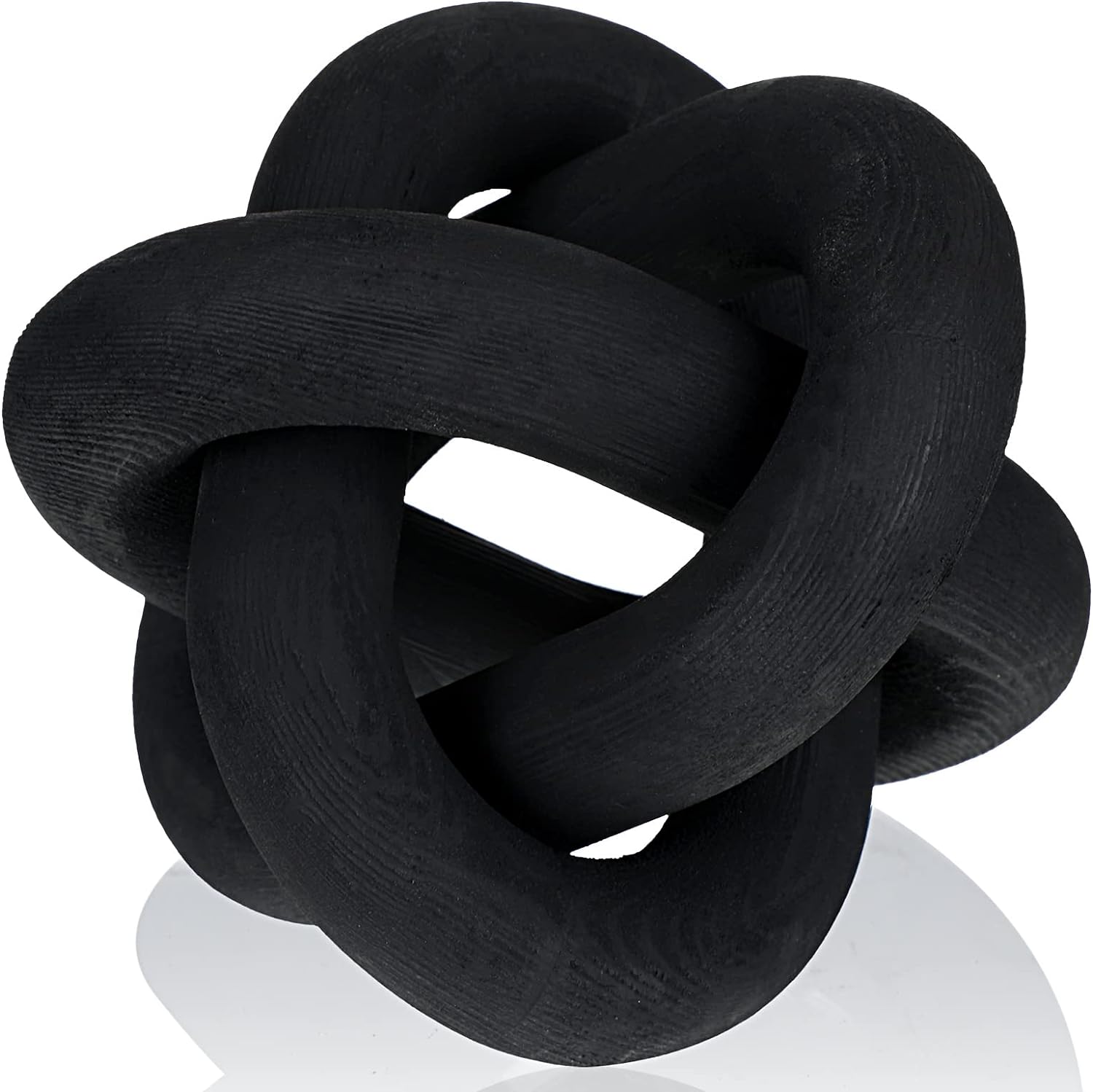 3 Link Wood Knot Decor Rustic Home Décor Accents Hand Carved Coffee Table Decoration, Boho Chain Link Decoration, Modern Shelf, Rustic Objects for Home Living Room Bedroom(White)