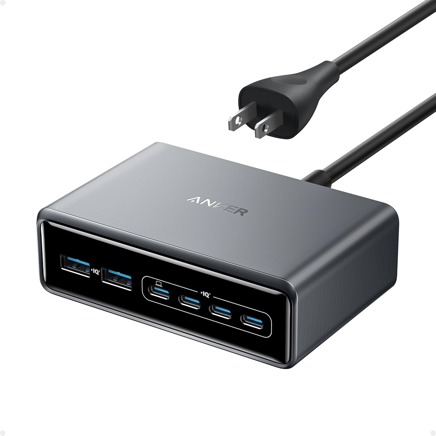 Anker Prime Charging Station, 200W 6-Port GaN Desktop Charger, Fast Charging USB C Charger for Multiple Devices, Compatible with iPhone, Galaxy, MacBook, Dell and More