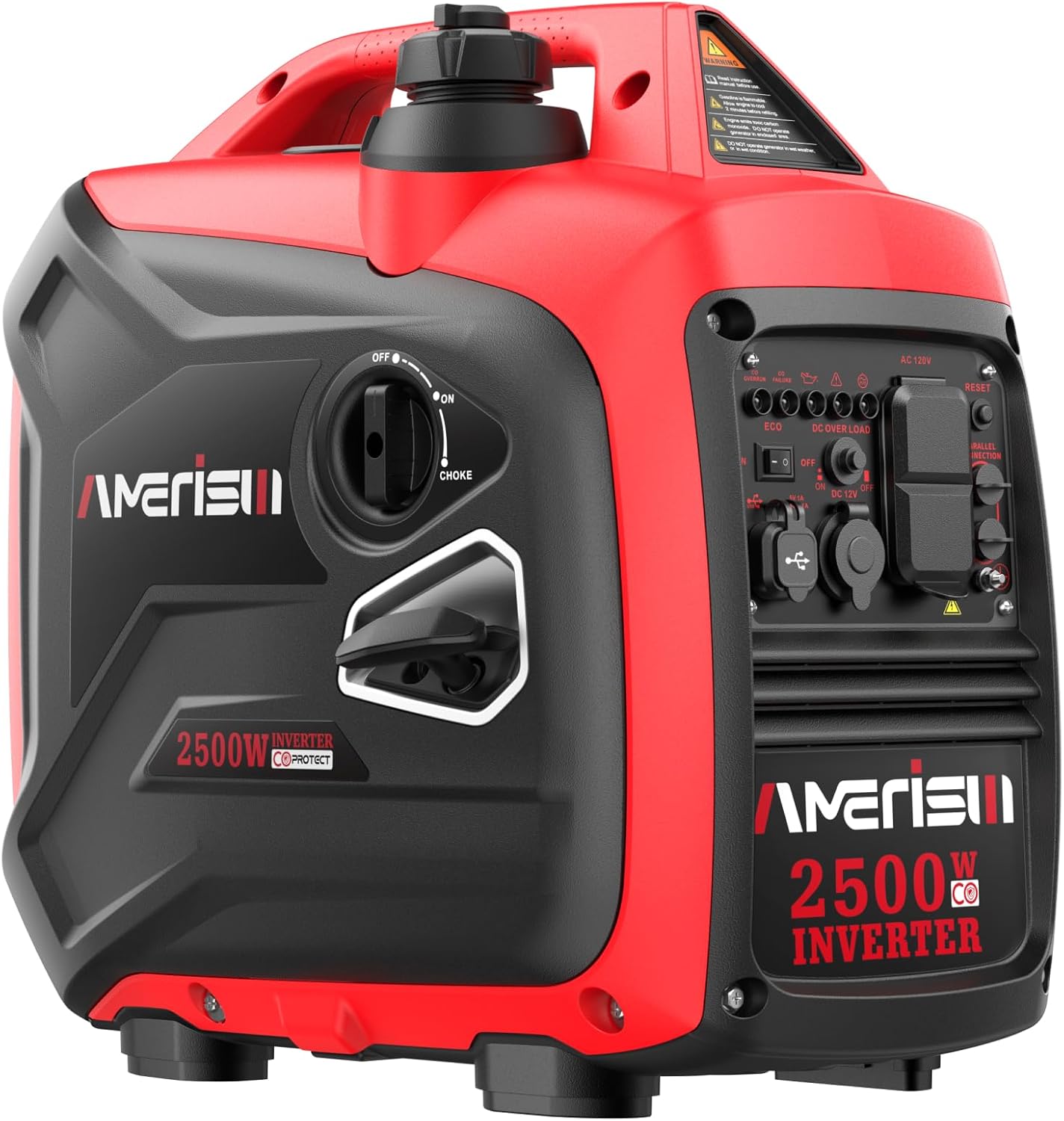 2500-Watt Gas Powered Portable Inverter Generator, CO Sensor, Super Quiet for Home Backup, Emergency, Camping, EPA Compliant