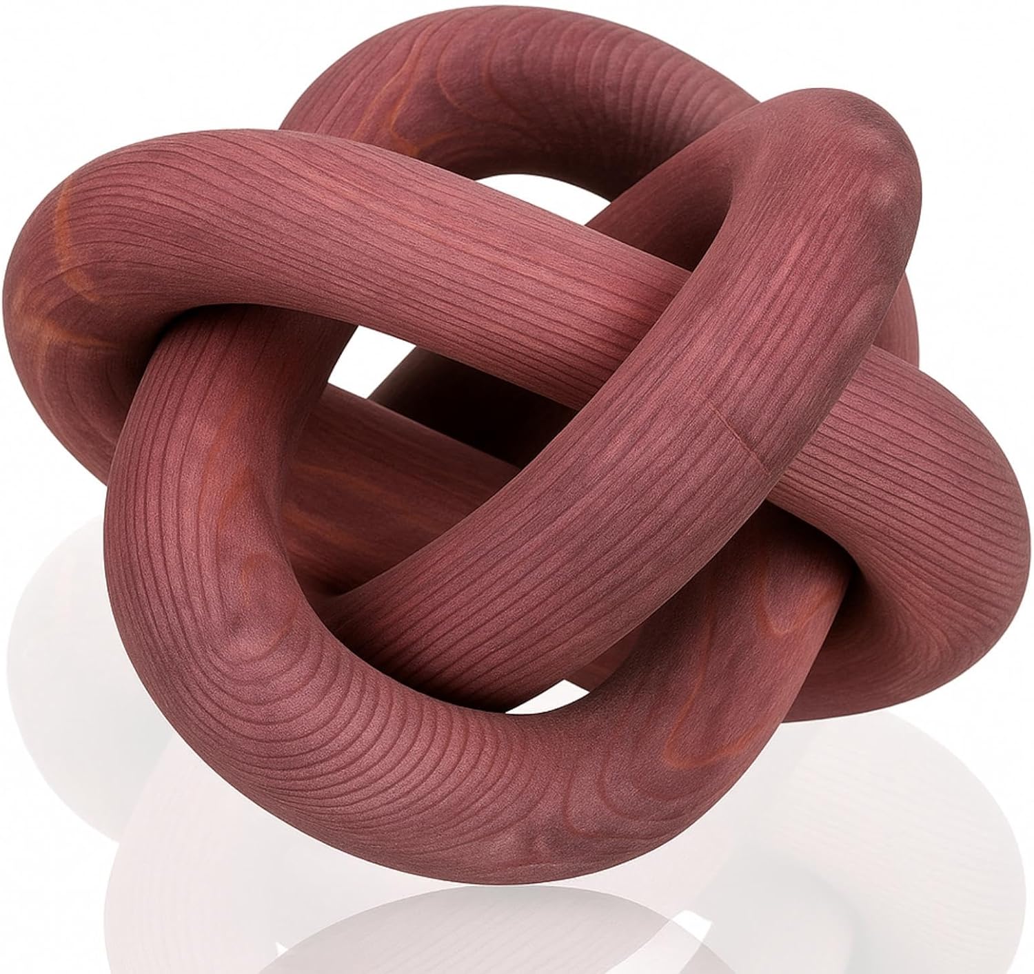 3 Link Wood Knot Decor Rustic Home Décor Accents Hand Carved Coffee Table Decoration, Boho Chain Link Decoration, Modern Shelf, Rustic Objects for Home Living Room Bedroom(White)