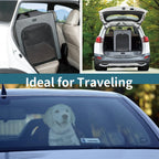 PETSFIT Collapsible Dog Crate, Soft Sided Dog Crate - 31 Inch with Thicken Mat, Easy to Fold, Sturdy and Portable, Perfect for Traveling, Dog Travel Crate Grey