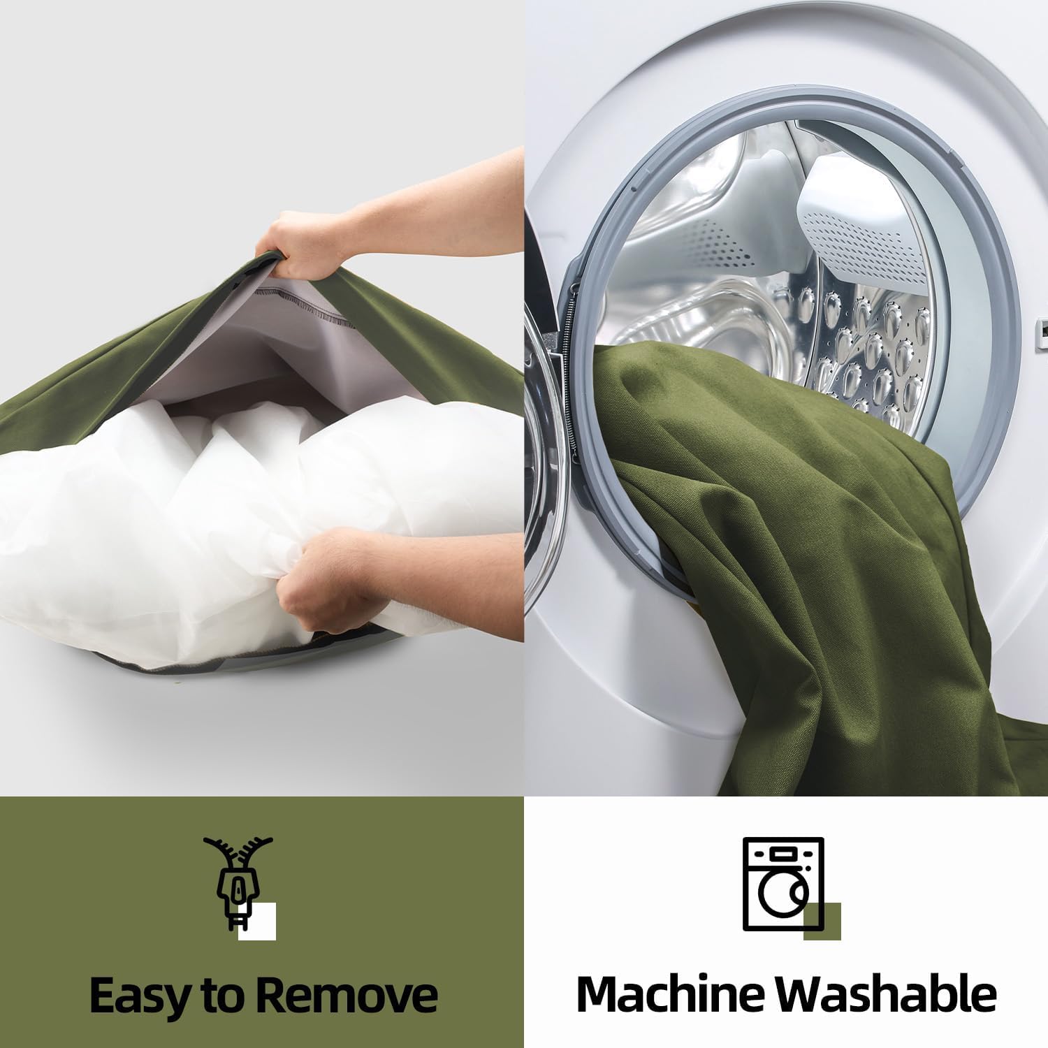 Sytopia 42-Inch Canvas Outdoor Indestructible Dog Bed for Extra Large Dogs– Heavy-Duty Waterproof, Chew-Proof & Washable, Removable Cover, Ideal for Crate, Patio, Indoor & Outdoor Adventures (Green)