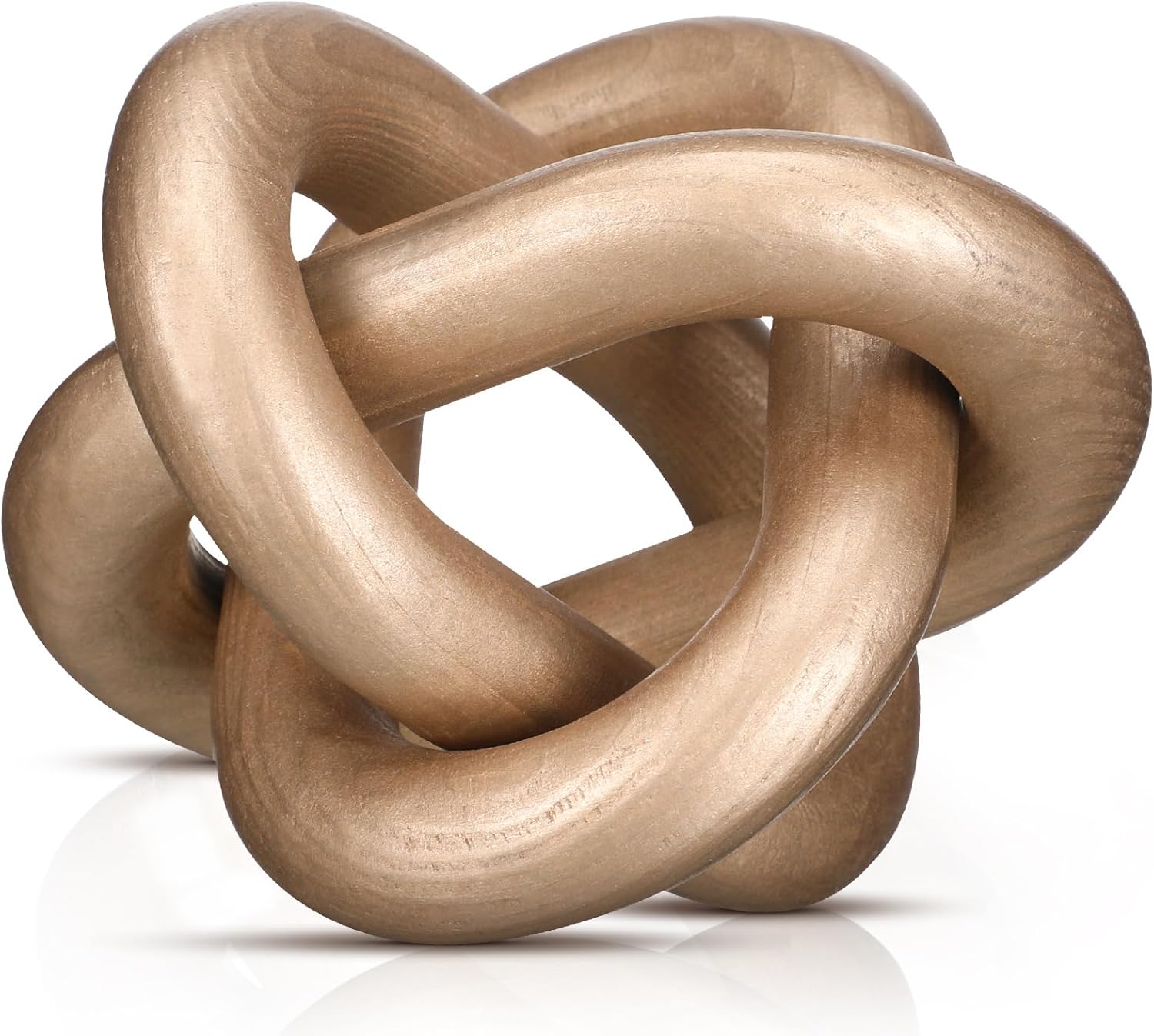 3 Link Wood Knot Decor Rustic Home Décor Accents Hand Carved Coffee Table Decoration, Boho Chain Link Decoration, Modern Shelf, Rustic Objects for Home Living Room Bedroom(White)