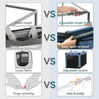 PETSFIT Soft Sided Dog Crate - 91L x 61W x 58H cm Lightweight, Easy Setup, Sturdy, Adjustable Framework with 3 Mesh Door, Collapsible Dog Kennel Blue