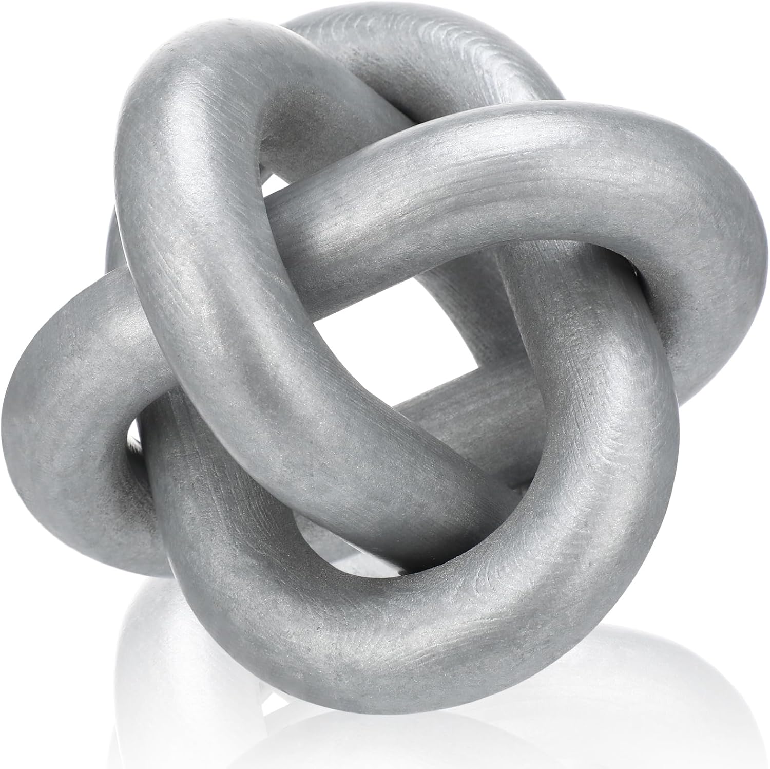 3 Link Wood Knot Decor Rustic Home Décor Accents Hand Carved Coffee Table Decoration, Boho Chain Link Decoration, Modern Shelf, Rustic Objects for Home Living Room Bedroom(White)