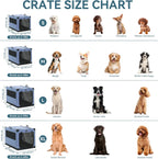 PETSFIT Soft Sided Dog Crate - 91L x 61W x 58H cm Lightweight, Easy Setup, Sturdy, Adjustable Framework with 3 Mesh Door, Collapsible Dog Kennel Blue