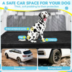 Dog Car Bed, Non-Slip Backseat Extender Pet Mat, Removable Washable Dog Bed for SUVs, Sedans & Trucks, Anti-Slip Travel Bed for Dogs, Easy Clean & Scratch-Proof & Comfort (Black, XL（56"Lx28.7"M×2"H))
