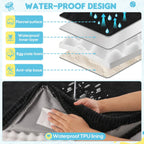 Dog Car Bed, Non-Slip Backseat Extender Pet Mat, Removable Washable Dog Bed for SUVs, Sedans & Trucks, Anti-Slip Travel Bed for Dogs, Easy Clean & Scratch-Proof & Comfort (Black, XL（56"Lx28.7"M×2"H))