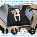 Dog Car Bed, Non-Slip Backseat Extender Pet Mat, Removable Washable Dog Bed for SUVs, Sedans & Trucks, Anti-Slip Travel Bed for Dogs, Easy Clean & Scratch-Proof & Comfort (Black, XL（56"Lx28.7"M×2"H))