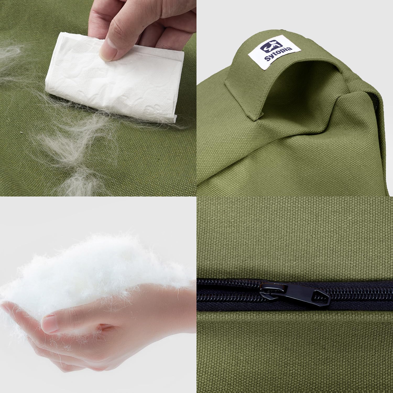 Sytopia 42-Inch Canvas Outdoor Indestructible Dog Bed for Extra Large Dogs– Heavy-Duty Waterproof, Chew-Proof & Washable, Removable Cover, Ideal for Crate, Patio, Indoor & Outdoor Adventures (Green)