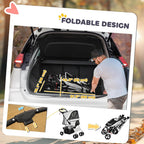 PawHut Dog Stroller, One-click Folding Pet Stroller with Cup Holder, 4 Wheels Travel Carrier w/Brakes, 360° Swiveling Front Wheels, Storage Basket, for XS/Small Dogs Cats, Grey