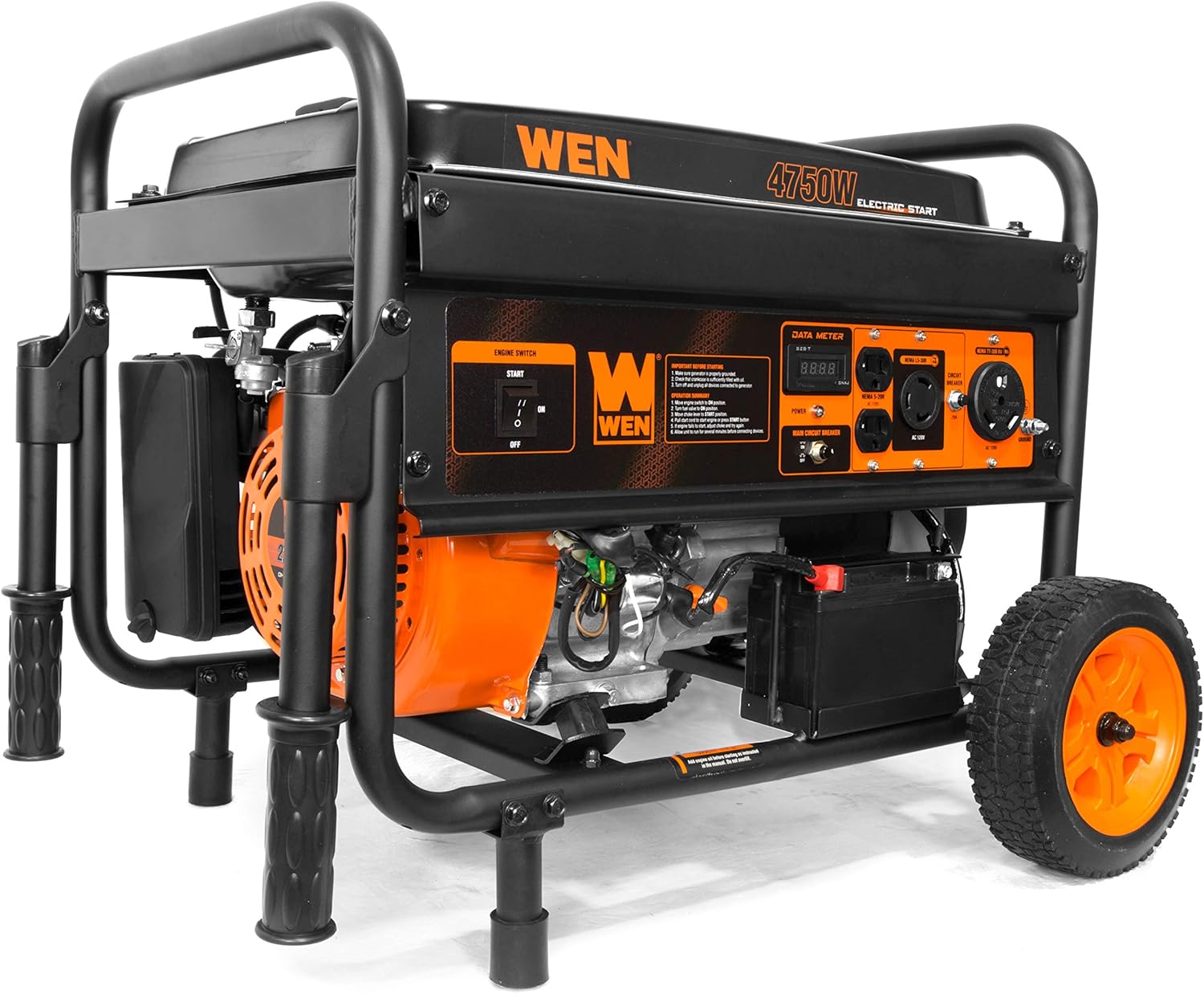 WEN 5600-Watt Portable Generator, Electric Start, 224cc, Transfer-Switch and RV-Ready with CO Shutdown Sensor (GN5602X)