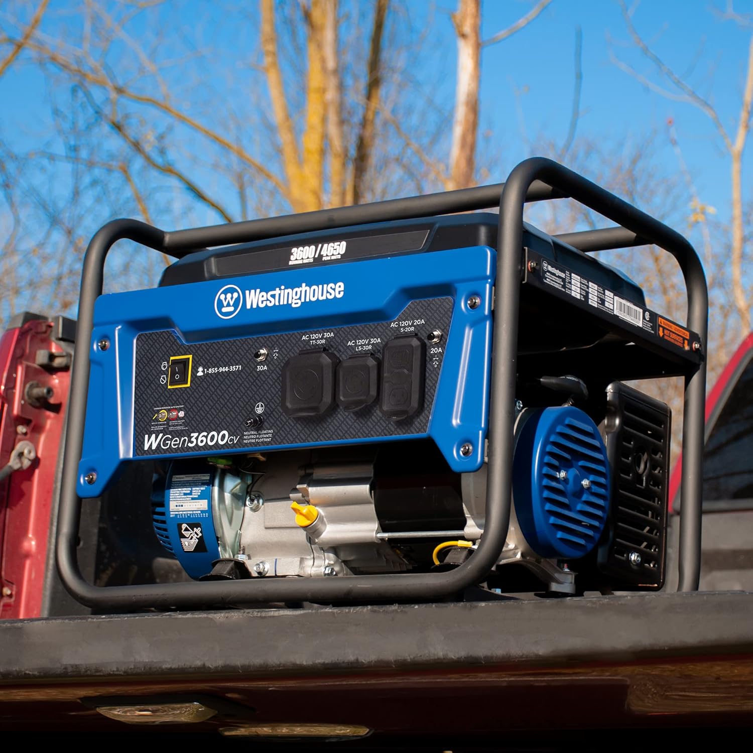 Westinghouse 4650 Peak Watt Portable Generator, RV Ready 30A Outlet, Gas Powered, CO Sensor