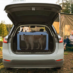 PETSFIT Soft Sided Dog Crate - 91L x 61W x 58H cm Lightweight, Easy Setup, Sturdy, Adjustable Framework with 3 Mesh Door, Collapsible Dog Kennel Blue