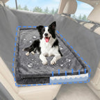 Dog Car Bed, Non-Slip Backseat Extender Pet Mat, Removable Washable Dog Bed for SUVs, Sedans & Trucks, Anti-Slip Travel Bed for Dogs, Easy Clean & Scratch-Proof & Comfort (Black, XL（56"Lx28.7"M×2"H))