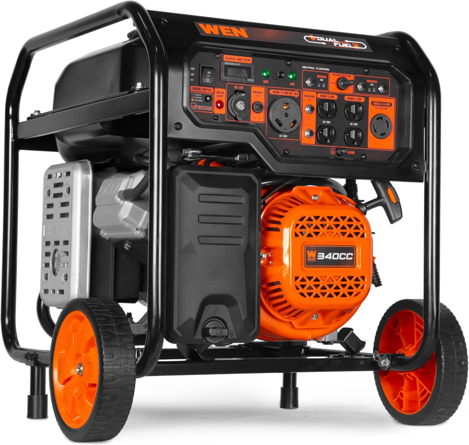 WEN 5600-Watt Portable Generator, Electric Start, 224cc, Transfer-Switch and RV-Ready with CO Shutdown Sensor (GN5602X)