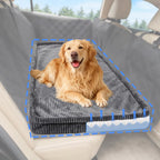 Dog Car Bed, Non-Slip Backseat Extender Pet Mat, Removable Washable Dog Bed for SUVs, Sedans & Trucks, Anti-Slip Travel Bed for Dogs, Easy Clean & Scratch-Proof & Comfort (Black, XL（56"Lx28.7"M×2"H))