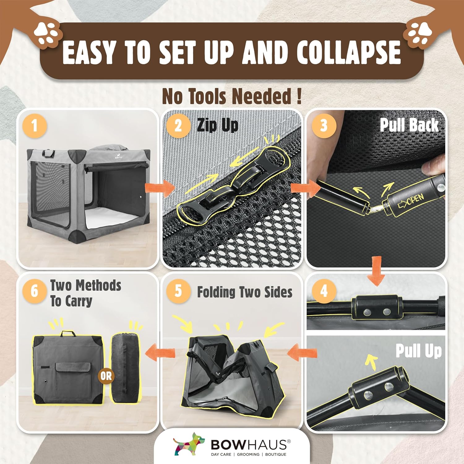 30 Inch Portable Travel Dog Kennel for Small Dogs with Durable Mesh Windows and 2 Storage Pockets, Indoor & Outdoor for Car, Soft-Sided Collapsible Dog Crate with 4 Breathable Mesh Door