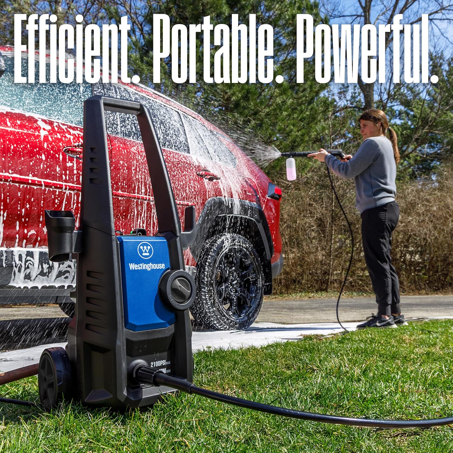 Westinghouse ePX3050 Electric Pressure Washer, 2100 Max PSI 1.76 Max GPM with Foam Cannon and Turbo Nozzle, for Cars/Fences/Driveways/Home/Patios
