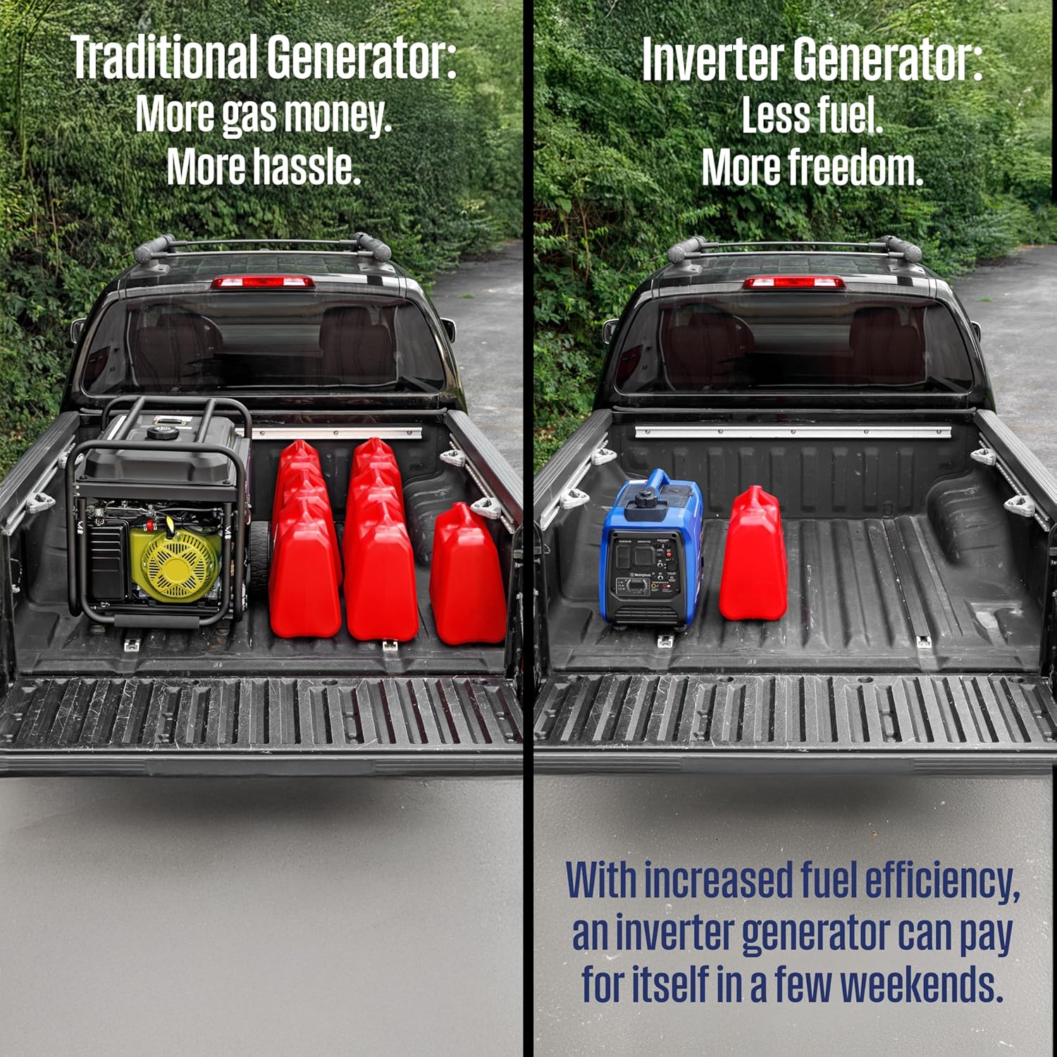 Westinghouse 2800 Peak Watt Super Quiet & Lightweight Portable Inverter Generator, Gas Powered, CO Sensor, Parallel Capable, Long Run Time