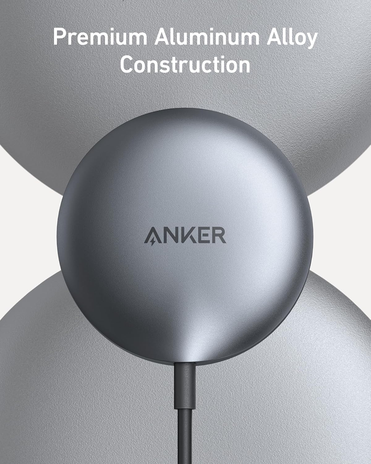 Anker MagSafe Charger Pad, MagGo iPhone 16 Wireless Charging Pad, Qi2 Certified 15W Wireless Charger, Compatible with iPhone 16/16 Plus/16 Pro/16 Pro Max/15/14/13/12 Series (Black, with Adapter)